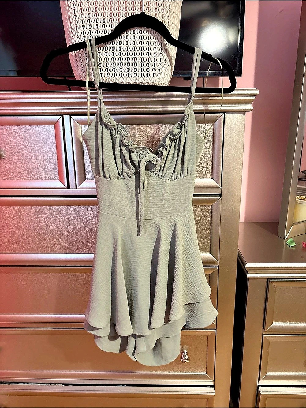Windsor Cute And Committed Tie Back Romper Green Small